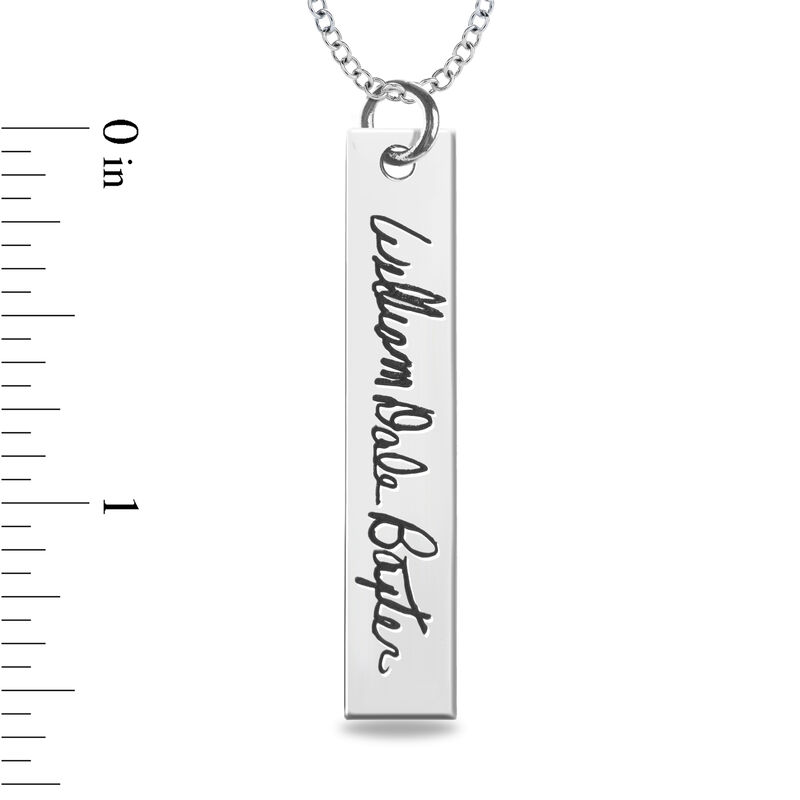 Bar Pendant with Handwriting Engraving in 10k Yellow Gold image number null